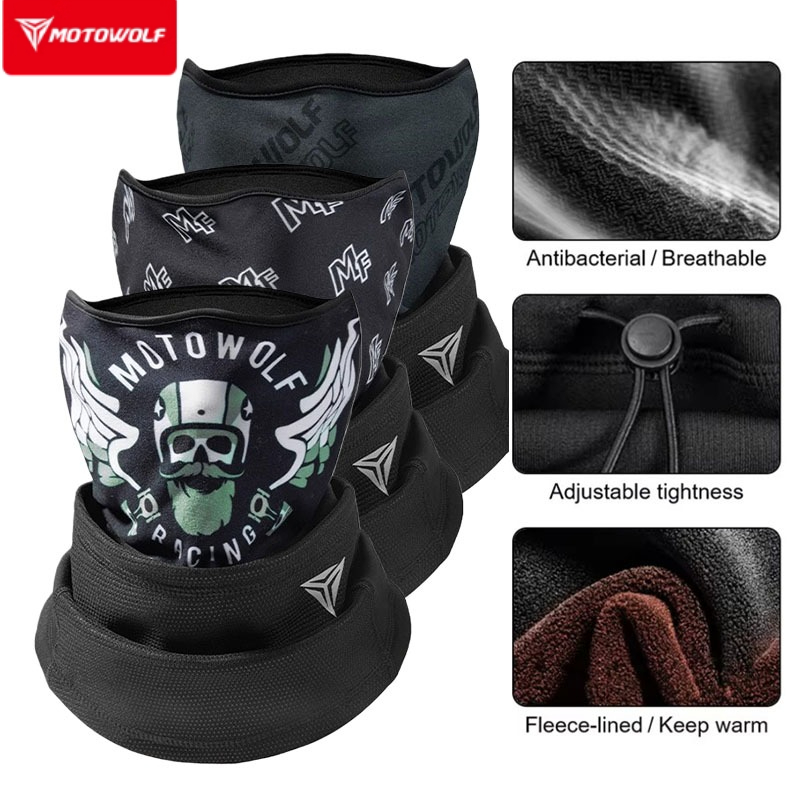 Motorcycle Gear Cycle - หน้ากากบาลาคลาวา Motowolf สำหรับฤดูหนาว อุ่นสบาย เหมาะสำหรับปั่นจักรยาน เดินป่า