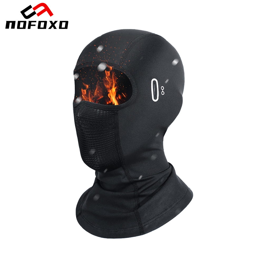 Motorcycle Gear Cycle - หน้ากากกันลมสำหรับขี่มอเตอร์ไซค์ในฤดูหนาว NOFOXO หมวกคลุมศีรษะสำหรับปั่นจักรยาน ป้องกันลม หมวกกันหนาวสำหรับขี่มอเตอร์ไซค์ อุปกรณ์กีฬา