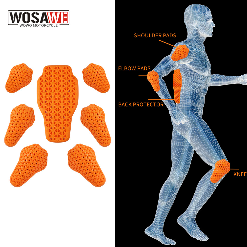 Motorcycle Gear Cycle - WOSAWE รถจักรยานยนต์แจ็คเก็ตซับป้องกัน Pad ไหล่ข้อศอกกลับเกราะเกียร์สําหรับ Motocross Racing