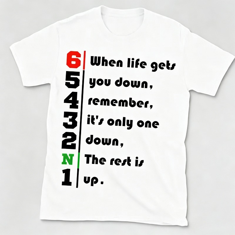 1N23456 เสื้อยืดกราฟิกคำคมชีวิ - Motorcycle Gear Quotes บทวิจารณ์และราคา