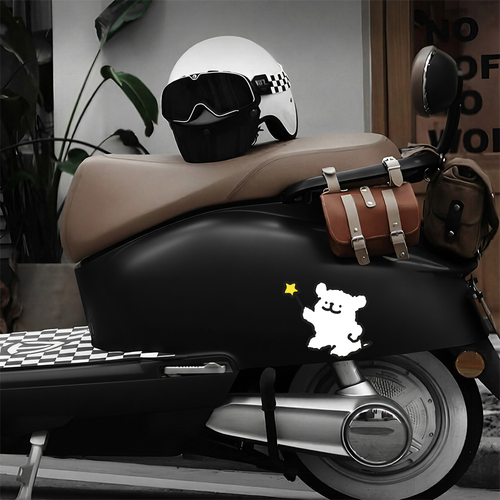 สติกเกอร์ไวนิลกันน้ำลายการ์ตูน - Motorcycle Gear For Dogs บทวิจารณ์และราคา