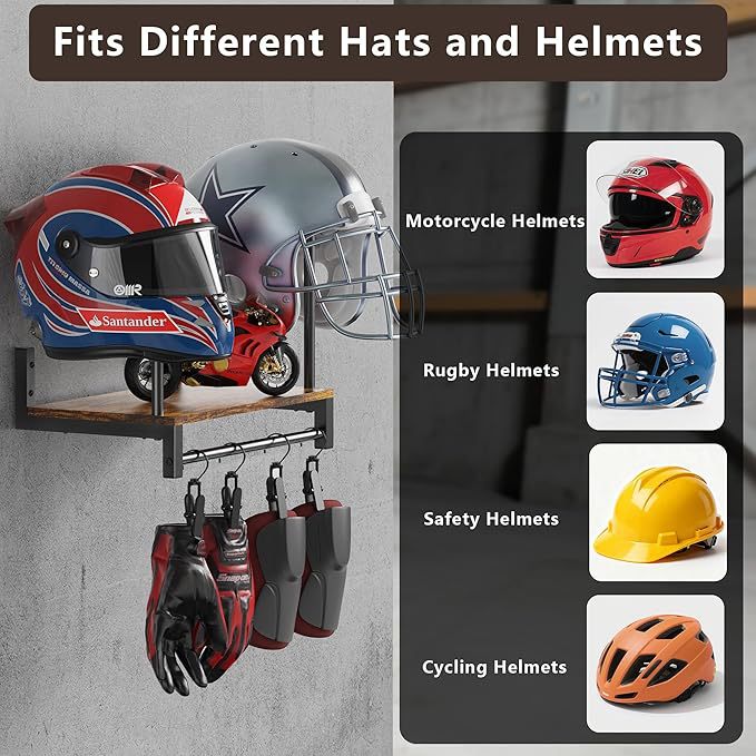 ที่แขวนหมวกกันน็อคติดผนัง ชั้น - Motorcycle Gear Garage Storage บทวิจารณ์และราคา
